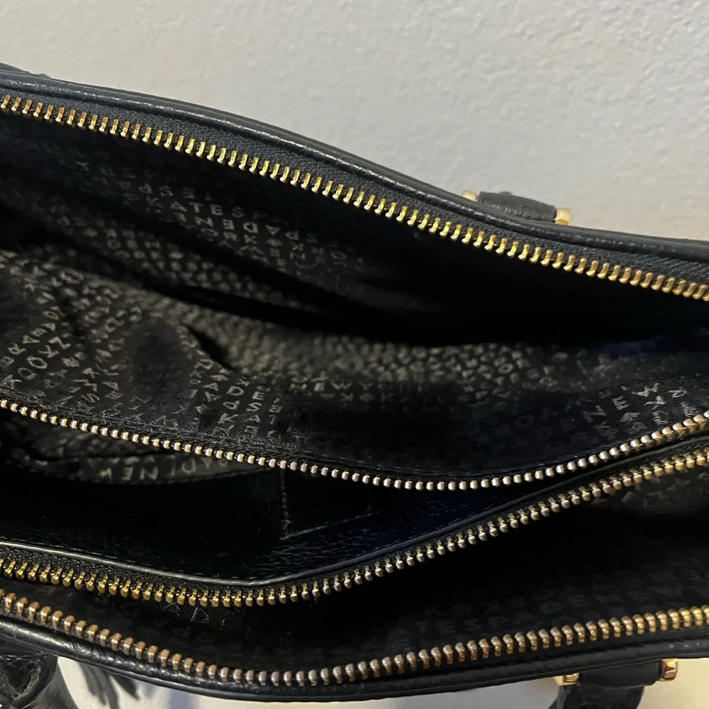 Kate Spate Chester Street Black Pebbled Leather Bag Satchel Handbag